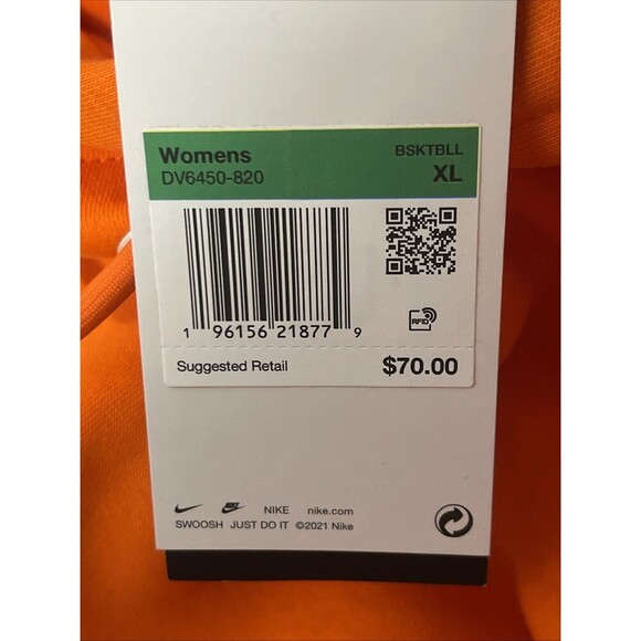 NIKE WNBA Logowoman Cropped Pullover Hoodie Size XL Orange NEW Basketball Sports - Picture 9 of 14